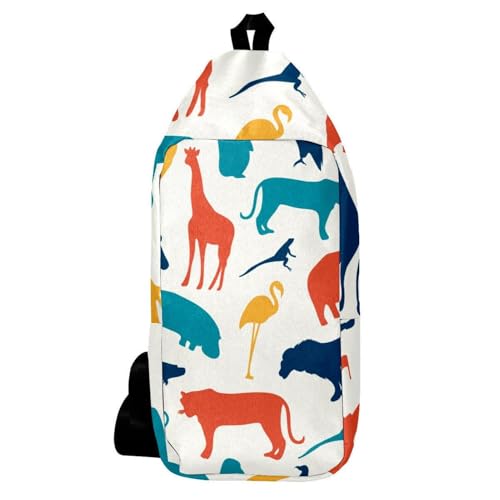 Sac à dos à bandoulière homme femme motif girafe tigre