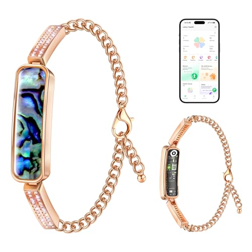 Image of Smart Bracelet for Women, Health Activity Fitness Trackers, 24 /7 Heart Rate, HRV, Blood Oxygen & Stress Monitor, 24H Sleep Tracker, Free APP for iOS & Android, Blue