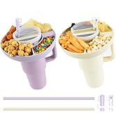 2 Pack Snack Bowls for Stanley 40 oz Tumbler with Handle,Silicone Snack Tray Sets for Stanley Cup...