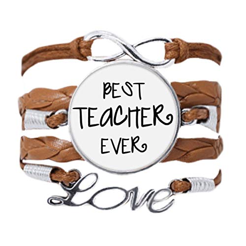 Bracelet amour des mots en cuir noir tressé, le symbole fort d'un prof inspirant