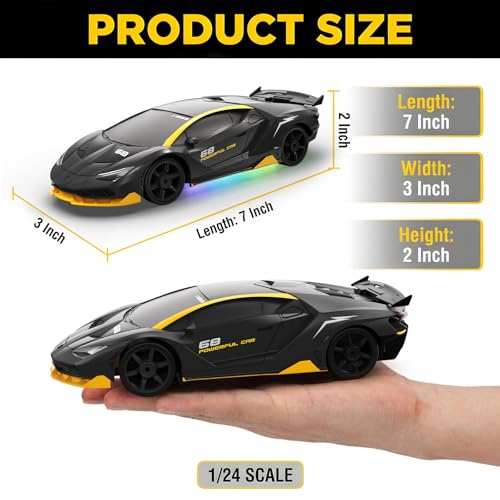 Image of Remote Control Car RC Drift Car 2.4GHz 1:24 4WD 15KM /H High Speed Racing Sport Car with LED Lights Drifting Tire Racing Sport Toy for Adults Boys Girls Kids Gift