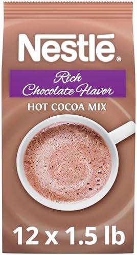 Nestle Hot Chocolate Mix, Rich Chocolate Flavor, Bulk Whipped Hot Cocoa Mix, 1.5 lb Bag (Pack of 12)