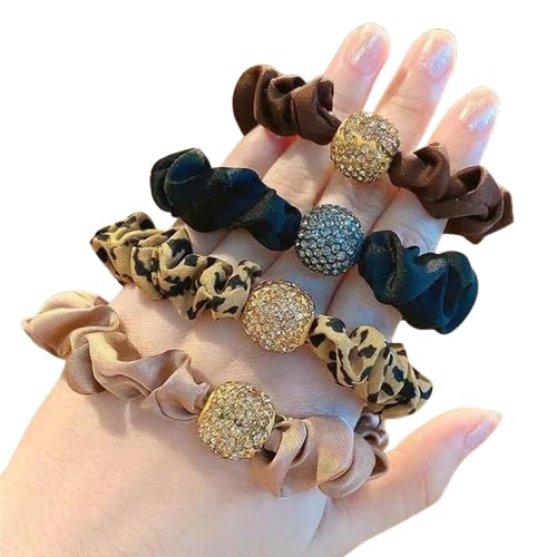 Skinny Scrunchy Rubberband Set of 4 rubberband for women Girls Hair Accessories Hair Clip (Set of 4) Valetine Gift For Girlfriend & Wife-image-5