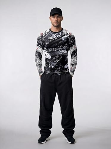Image of AKIBA Full Sleeve Skins Performance Fit Compression for MMA, BJJ Rash Guard,Gym, Running, Cycling