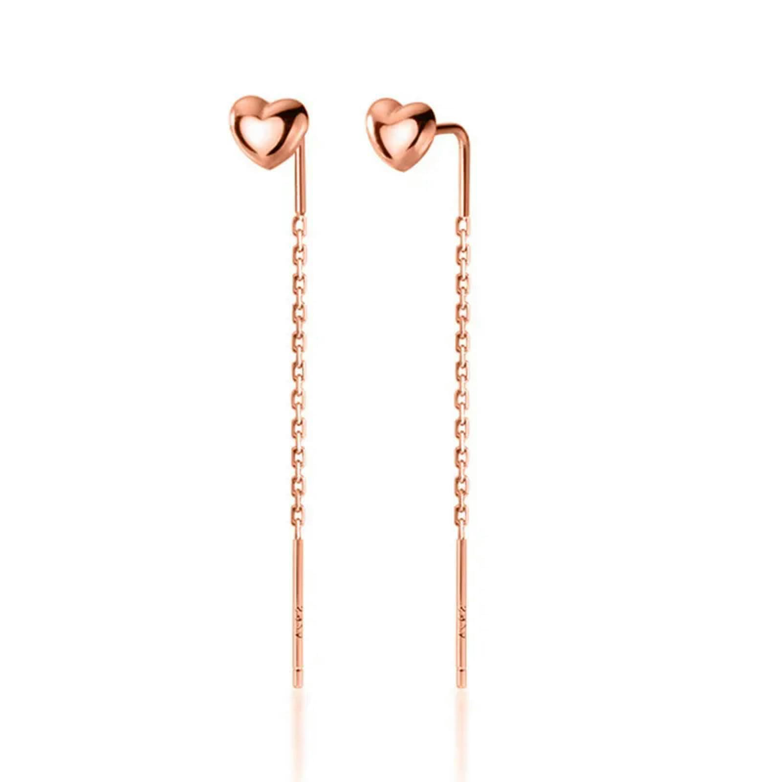 Boucle d'oreille argent 925 de créateur avec cœur pendant - 5