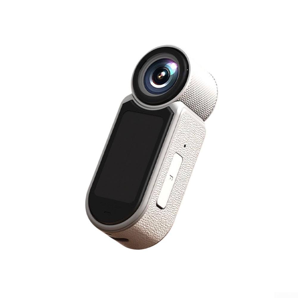 Action Camera compatta 4K con kit di montaggio magnetico | Video HD 4K, supporto magnetico per collana, uso a mani libere, sicurezza sul lavoro, uso quotidiano compatto (bianco)