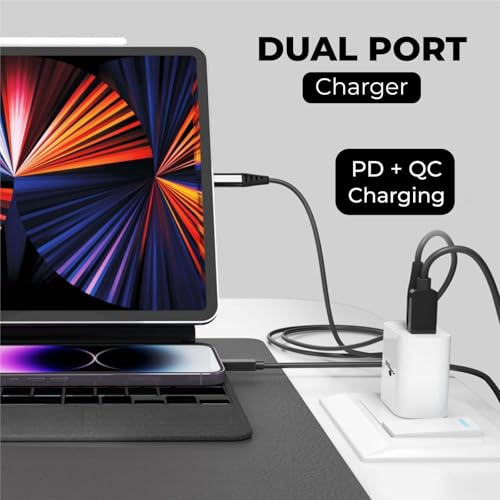 Kratos Power 45W Fast Charger Adapter with Dual Output (USB + Type C) Supports PD Charging via Type C Port, Designed for Apple Charger, Samsung, Mi, Redmi, Xiaomi, Oppo, Vivo and Other Smartphones - Image 5
