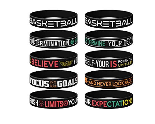 Auii Jo Design 12-Pack) Basketball Silicone Rubber Bracelets Wristbands thumb #1