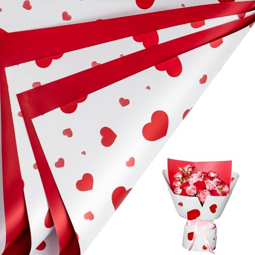 LeZakaa Red Heart Wrapping Paper