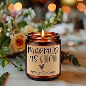 GSPY Scented Candles Newly Wed Gifts for The Couple Funny Wedding Gifts for Newlyweds Married Couple Wedding Congratulations Presents Honeymoon Married Present for Bride Groom