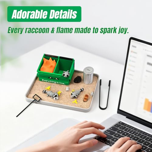 image for Estairkas Dumpster Fire Zen Garden for Desk Decor, Funny Desk Accessor