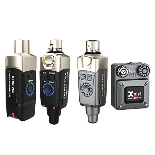 Xvive U3 Wireless Mic System Wireless XLR Bundle with Xvive U4 Wireless in-Ear Monitor System Professional IEM System