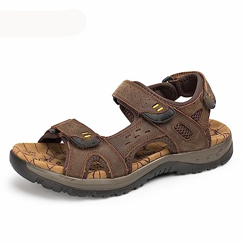 Men's Sandals Outdoor Walking Treking Casual Shoes Hiking Men Slippers Beach Wading Shoes Leather(44)