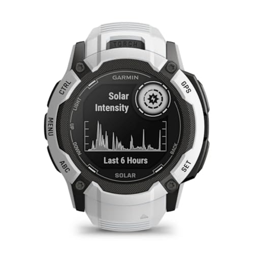 Image of Garmin Instinct 2X Solar, Large Rugged GPS Smartwatch, Built-in Sports Apps and Health Monitoring, Solar Charging and Ultratough Design Features, Whitestone