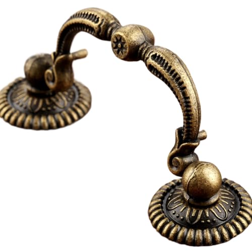 Manijas para muebles y pomos de cajón artesanales en bronce de 90x42 mm 2