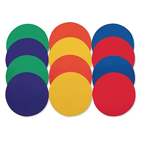 S&S Worldwide Spectrum 5", Anti-Skid, Soft Round Vinyl Spot Markers For Pe/Gym Classes, Class Room Activities And Games, Assorted Colors. Set Of 12. #TOP2