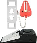 HNHMT Upgraded Portable Door Lock & Door Stop Alarm, Dual Protection Security Door Kit,Door ​Security Devices Pocket Self Defensey Tools,for Traveling Hotel Home Apartment College House(2 Pack)