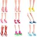 51PCS Doll Accessories + 1 Shoe Rack 30 Pairs Doll Shoes 10 Handbags 10 Glasses Replacement Fashion Playset Accessories Different Assorted Colors High Heel Boots for 11.5 Inch Girl Doll