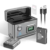 Homesuit EN-EL14 EN-EL14a Akku 1600mAh & Dual USB LCD Ladegerät Kit für Nikon D5600 D3300 D3500 D5100 D5500 D3100 D3200 D5200 D5300 Coolpix P7000 P7100 P7200 P7700 P7800 (2er-Pack)