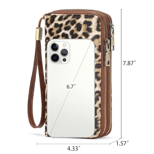 Image of GAEKEAO RFID Leather Wristlet Wallet for Women with Grip Strap