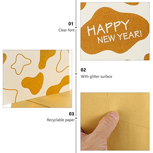 KESYOO 10Pcs 2021 Cartões de Ano Com Envelopes Convites de Feliz Ano Cartões de Mensagem de Presente