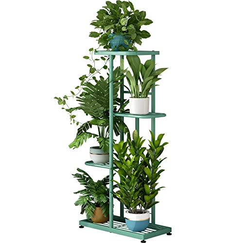 LINZINAR Metal 4 Tier 5 Potted Indoor Outdoor Plant Stand