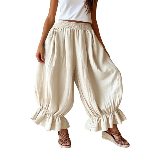 Pantalones de lino para mujer ideales para el tiempo libre y paseos por la playa