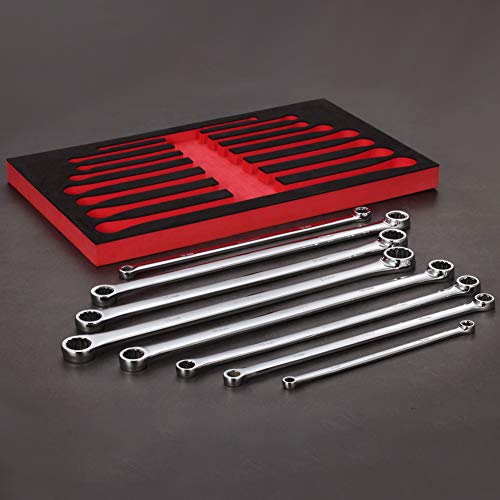 Image of BULLTOOLS Extra Long Double Box End Wrench Set Chrome Vanadium Steel Aviation Wrenches Metric 8-24mm with Organizer Box (8-Piece)