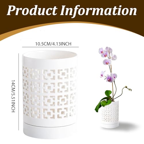 Pots à orchidées avec trous pot de rempotage céramique respirant Jorzer 10cm - 7