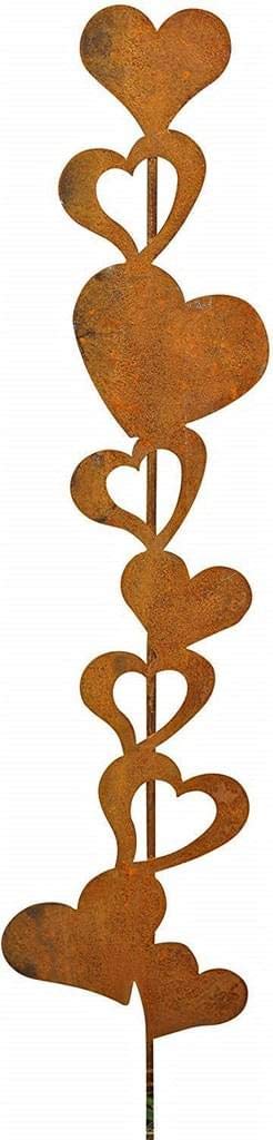 Decorazione arrugginita da giardino a forma di cuore, 118 cm