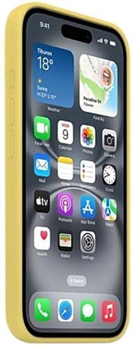 Image of Premium Liquid Silicone Case for iPhone 16 Pro - Slim Full Body Protective Back Cover with Soft Microfiber Lining, Anti-Slip Grip Scratch Resistant Phone Case (Yellow)