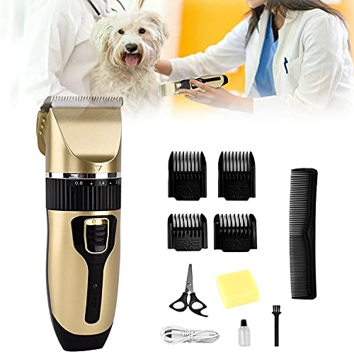 Tondeuse pour chien - Batterie professionnelle - Tondeuse électrique silencieuse pour chien et chat - Poils longs Cover
