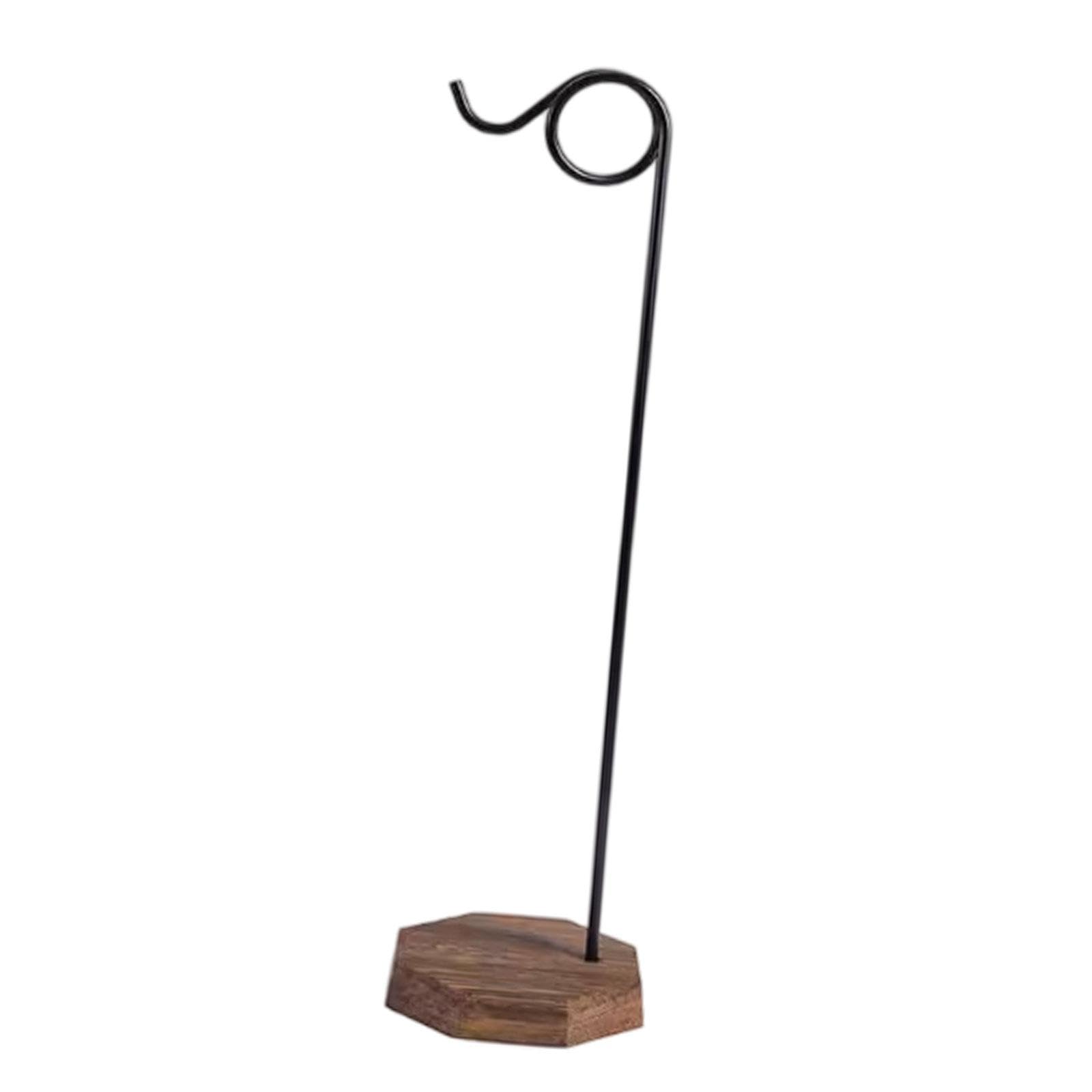 Fenteer Support pour Carillon à Vent Porte-pinceaux de Dessin Étagère de Suspension Présentoir de Comptoir Support de Gong En Métal et Bois Convenable pour Le, Crochet à Anneau Noir