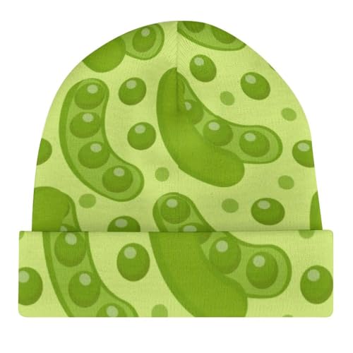 Cartoon Pea Pattern Kids Beanie Hat for for Girls Boys Children Cap Winter Knitted Chemo Cancer Headwear Accessories Gifts Decoration Black4