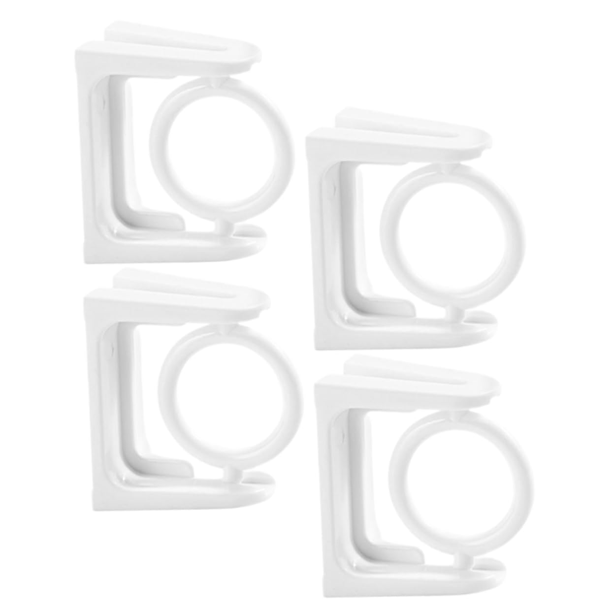Zerodeko 5 Ensembles Crochet Rond Tringle À Rideau Magnétique Filet Filtrer Double Supports De Tringle À Rideaux sans Perçage Porte-canaux De Rideau De Plastique Blanche 4 Pièces * 5