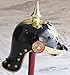 WWI & WWII German Prussian Pickelhaube Helmet Brass Accents Imperial Officer Spike Helmet Pickelhauben Helmets Wearable | Medieval Costumes Helm Armor SCA LARP Replica Costume Silver