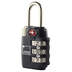 Lewis N. Clark Travel Sentry TSA-Approved Luggage Lock, Large 3 Dial Combination with Easy Read Dials – Black (Pack of 2)