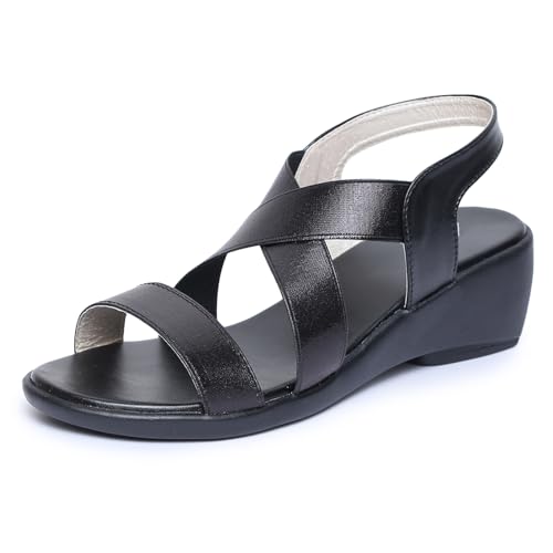 Image of TRASE Women's Fashion Sandals | Faux Leather Comfortable and Stylish Wedge | For Casual Wear & Formal Wear Occasions 2 inches heel for Women & Girls
