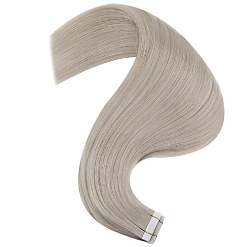 Hair Extensions Tape in Blonde Grey 12 Inch Tape in Hair Extensions Human Hair Silver Extensions Human Tape in Hair Extensions Blonde Gray Grey Hair Extensions 20pcs 30g