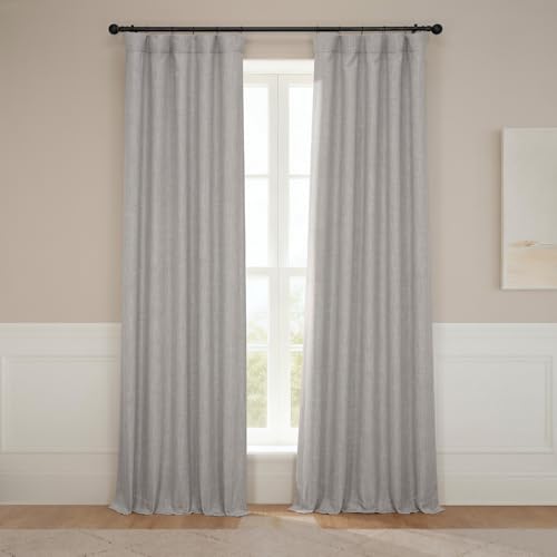 Image of HPD Half Price Drapes - Faux Linen Curtains for Living Room (2 Panels) - 50W X 96L - Textured Room Darkening Curtains for Bedroom 96 Inches Long - Drapes for Home Decor, Clay