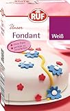RUF Fondant wei&szlig;, zum Formen von Figuren, Blumen und Buchstaben geeignet, Modellierfondant, Rollfondant, ohne Palm&ouml;l, glutenfrei und vegan, 250g (1er Pack)