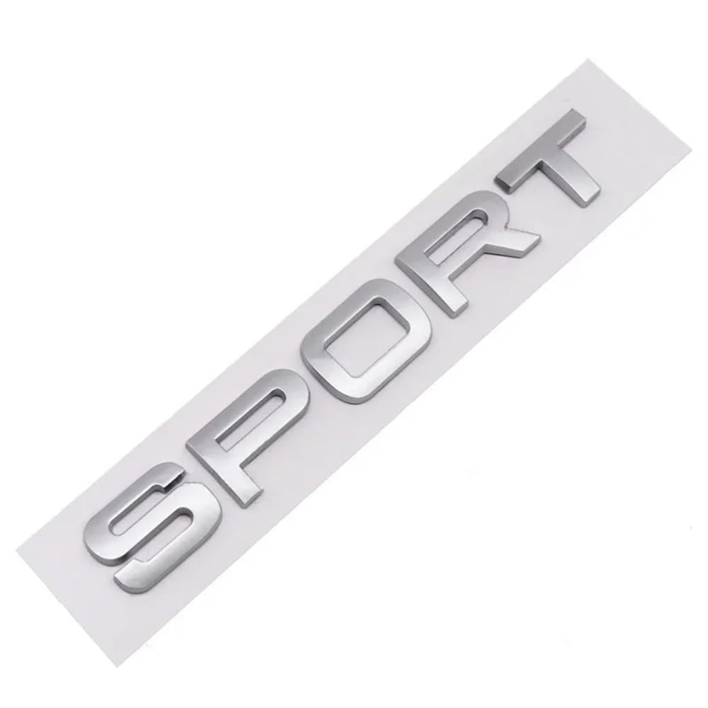 YTQMoreBNZ YYDStes ABS SPORT Letters Emblem Car Rear Trunk Badge Compatible With Land Rover Discovery Evoque Range Rover L494 L320(Matte Silver)