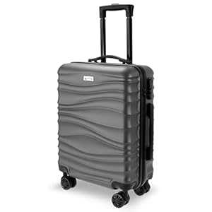 AVIO Wave Cabin Suitcase 55x40x20cm – Lightweight Hard Shell Carry-On with Spinner Wheels, 3-Digit Lock & Organiser Pockets – Fits Ryanair, easyJet, Jet2