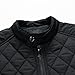 Mens Diamond Quilted Bomber Jacket Stand Collar Lightweight Varsity Jackets Winter Warm Padded Coats Outwear (Black,X-Large)
