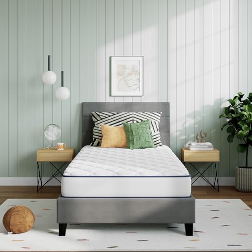 Image of Novilla Twin Mattress 6 Inch, Foam and Spring Hybrid Mattresses|Restful Sleep, Twin Mattress in a Box, Medium Firm, CertiPUR-US Certified Foam, Durable Support, Eco-Friendly Packaging