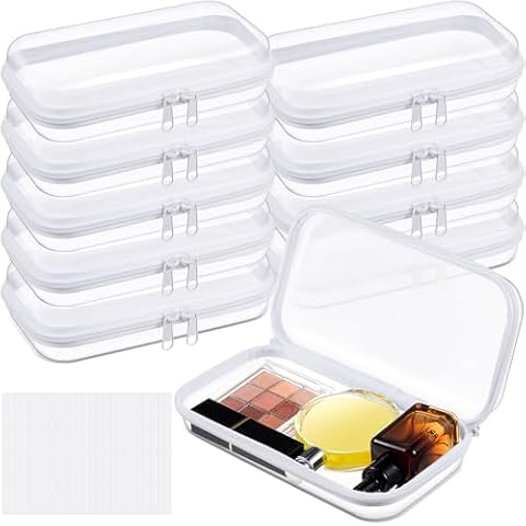 Sanwuta 10 Pcs Hard Zipper Case Clear Hard Zipper Pouches Plastic Zipper Pencil Box Toy Storage Bins Portable Plastic Containers for Travel Toiletry Office Cosmetic Blocks Puzzles Organizer(S) Cover