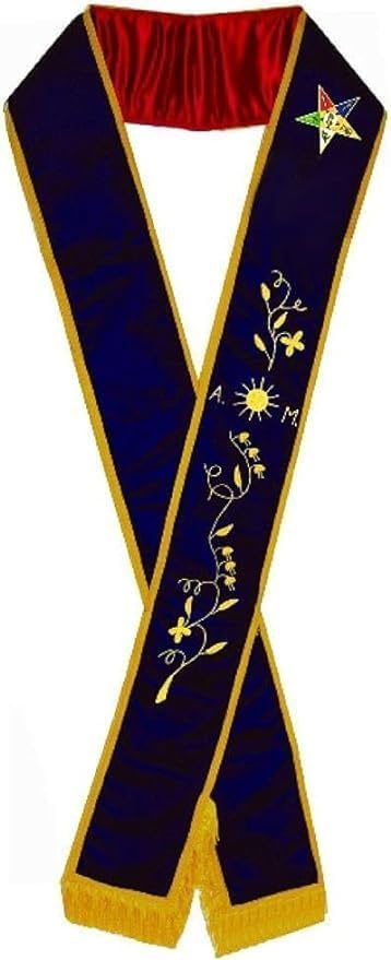 OES Order of Easter Star AM Associate Matron Hand Embroidery Purple Velvet O.E.S Sash