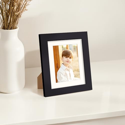Image of upsimples 4x5 Picture Frame, Display Pictures 3x4 with Mat or 4x5 Without, Wall Hanging Photo Frame, Black, 1 Pack