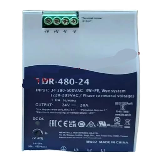 Alimentation à découpage TDR480 24V 48V convertisseur triphasé rail DIN