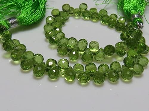 Péridot perles gouttes facettées naturelles pour création de bijoux d'exception - 3
